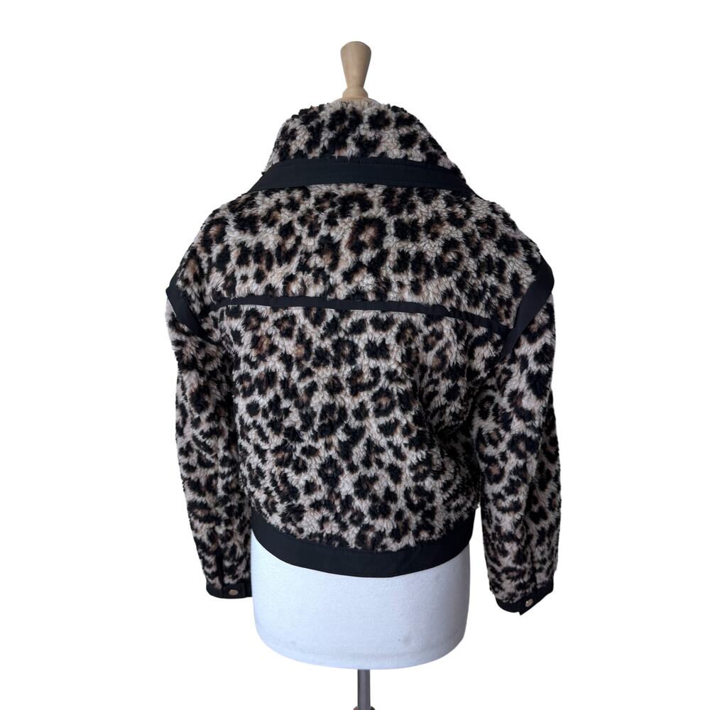 Veronica Beard Anita Sherpa faux-fur Bomber jacket in leopard print Size Small - Picture 3 of 10
